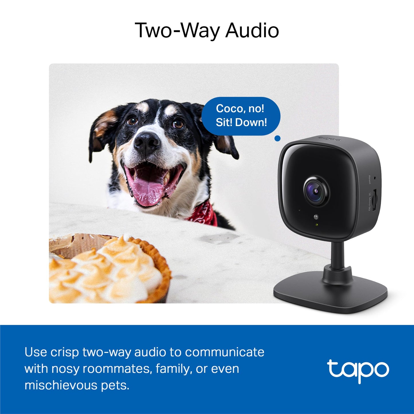 Tapo 1080P Indoor Security Camera for Baby Monitor, Pet Camera w/Motion Detection, 2-Way Audio, Night Vision, Cloud & SD Card Storage, Works w/Alexa & Google Home, Plug-in, C101