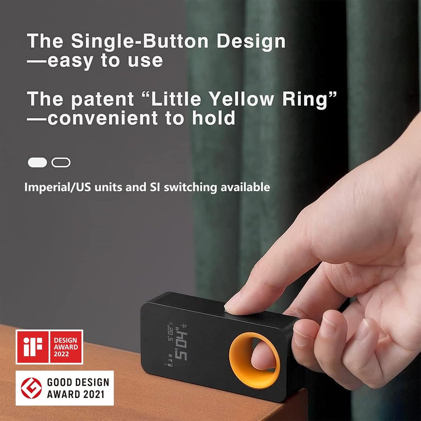 HOTO Laser Measuring Tool, Pocket-Size 98Ft Digital Laser Tape Measure ±2mm Accuracy, USB-C Rechargeable, OLED Display, Ft/M/in Unit Conversion, Real-time Data Sync, Cool Gadgets for Men & Home Use