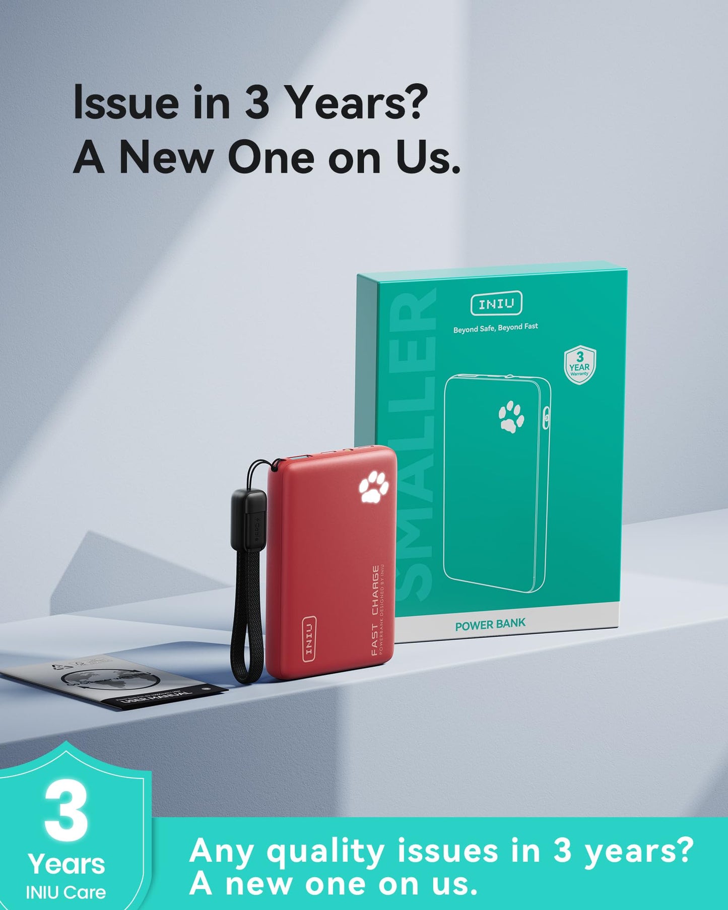 INIU Portable Charger, Ultra Slim 10000mAh 45W PD Power Bank, USB C in&Out Fast Charging Battery Pack, Travel Essential Phone Powerbank Compatible with iPhone 17 16 15 Samsung S22 S21 Google iPad etc