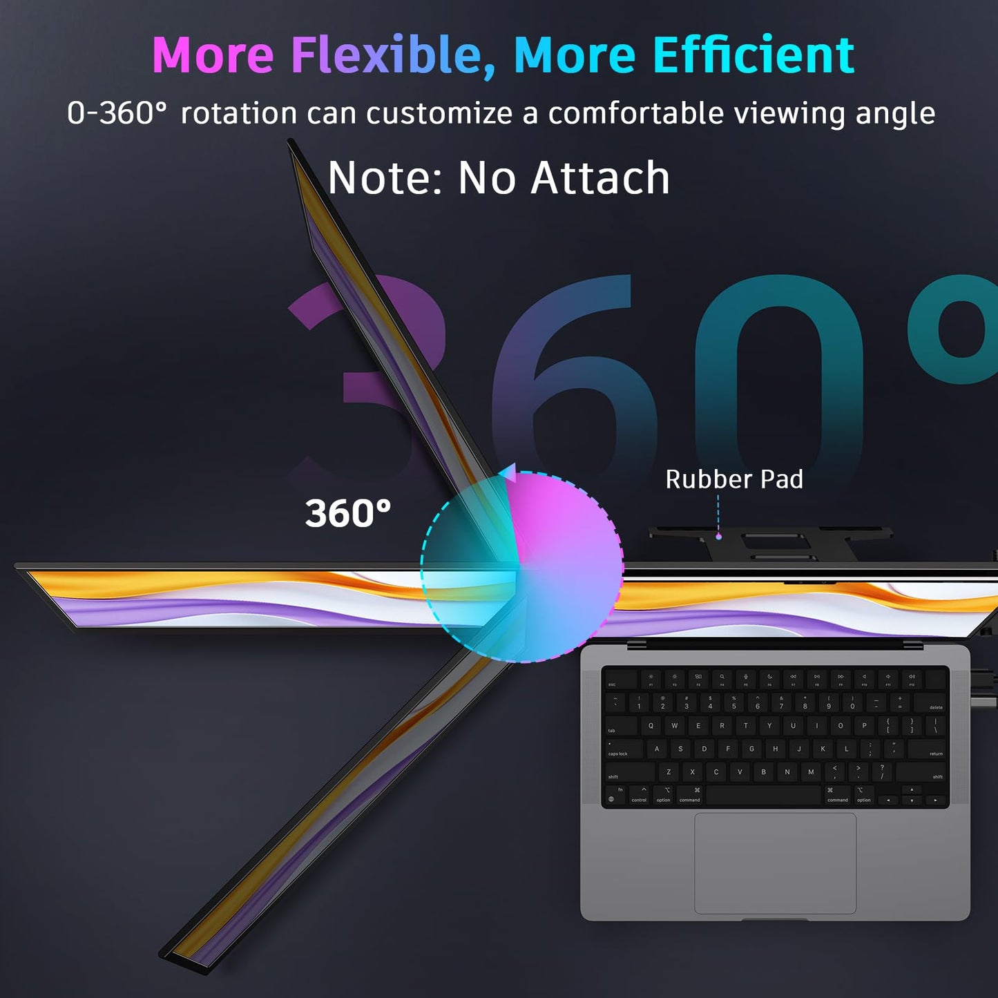 QQH Laptop Screen Extender, 15.6” Triple Portable Monitor for Laptop with Ultra-Slim FHD IPS Display, USB-C Plug and Play Extended Screen Compatible with MacOS, Windows, Android for 12-16" Laptops