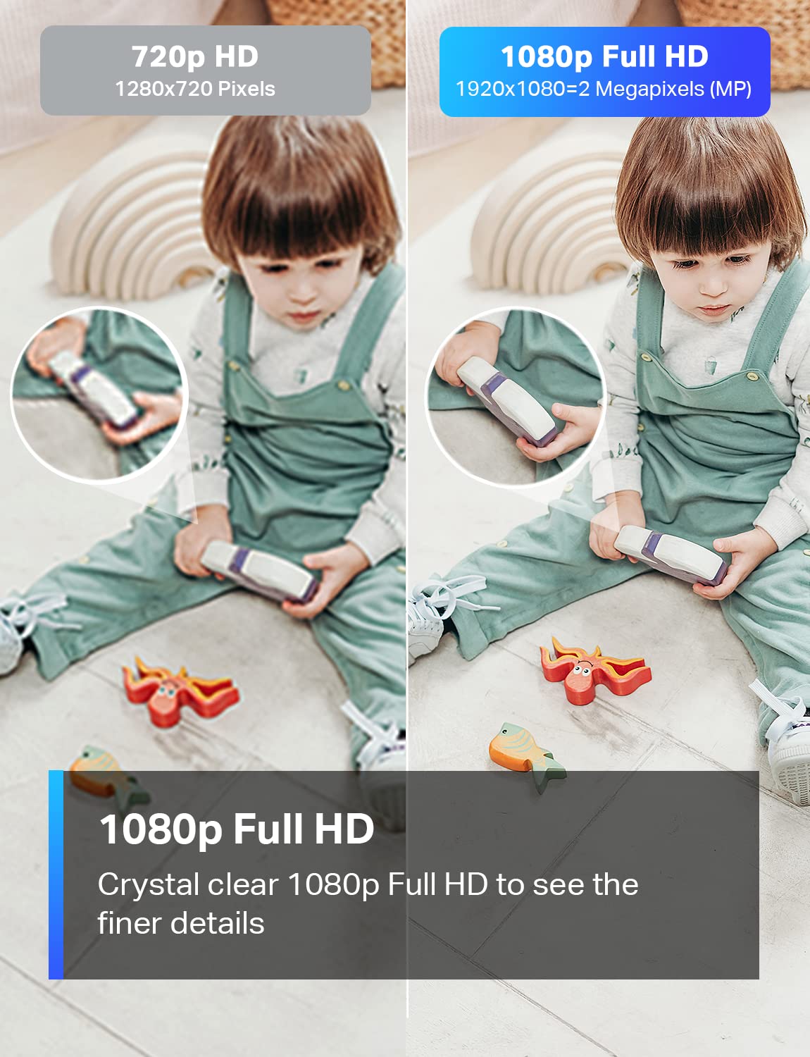 Tapo 1080P Indoor Security Camera for Baby Monitor, Pet Camera w/Motion Detection, 2-Way Audio, Night Vision, Cloud & SD Card Storage, Works w/Alexa & Google Home, Plug-in, C101