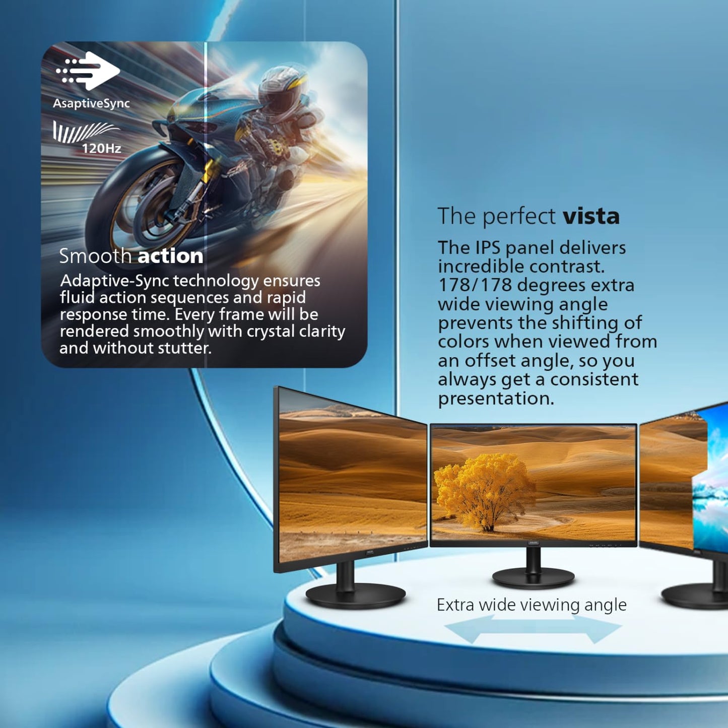 Philips New 24 inch Frameless Full HD (1920 x 1080) 100Hz Monitor, VESA, HDMI x1, VGA Port x1, Eye Care, 4 Year Advance Replacement Warranty, 241V8LB, Black