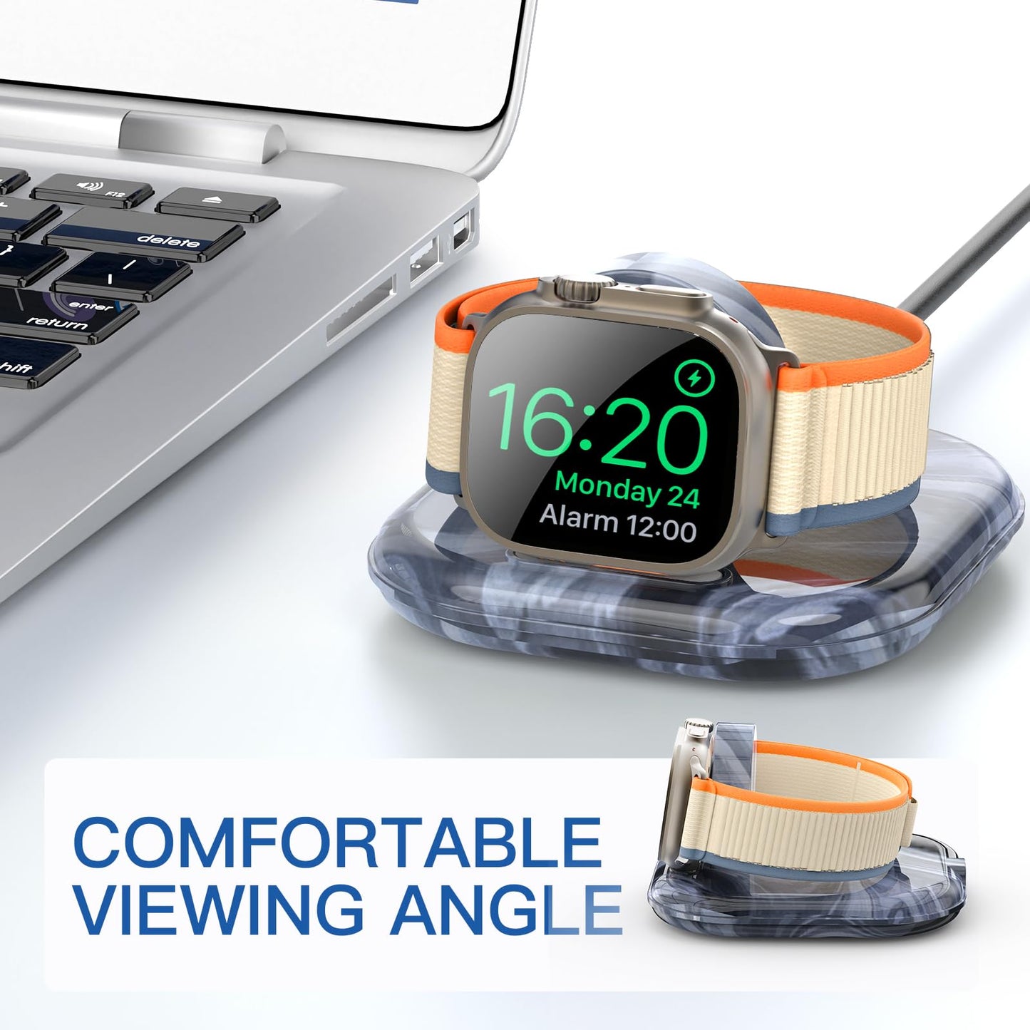 for Apple Watch Magnetic Charging Dock - Fast Magnetic Charger Stand, Compatible with Apple Watch Series 2/3/4/5/6/7/8/9/10/Ultra 1 2, Supports Nightstand Mode, Portable Design for Travel