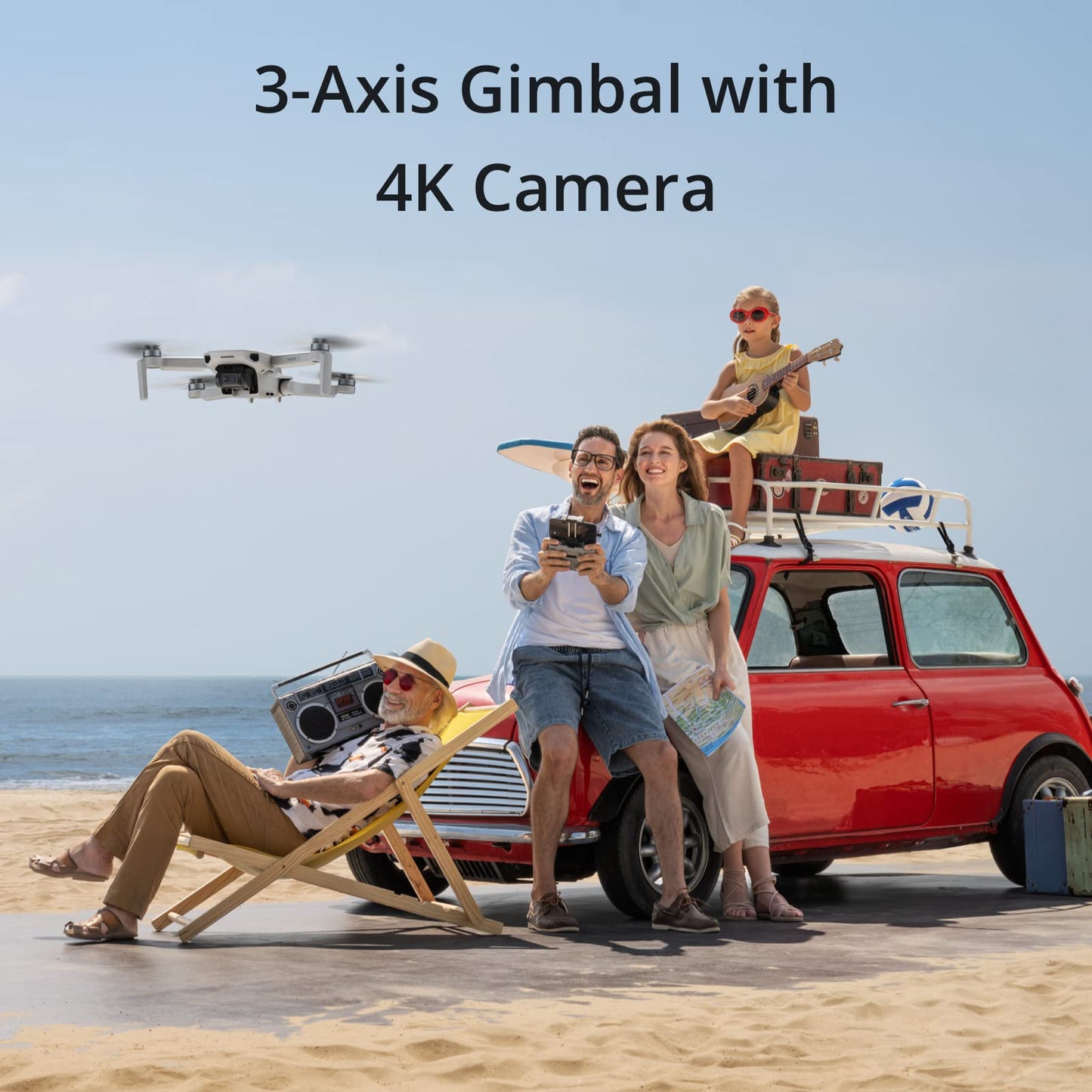 DJI Mini 4K Camera Drone Combo, Drone with 4K UHD Camera for Adults, Under 249 g, 3-Axis Gimbal Stabilization, 10km Video Transmission, Auto Return, 2 Batteries for 62-Min Max Flight Time, QuickShots