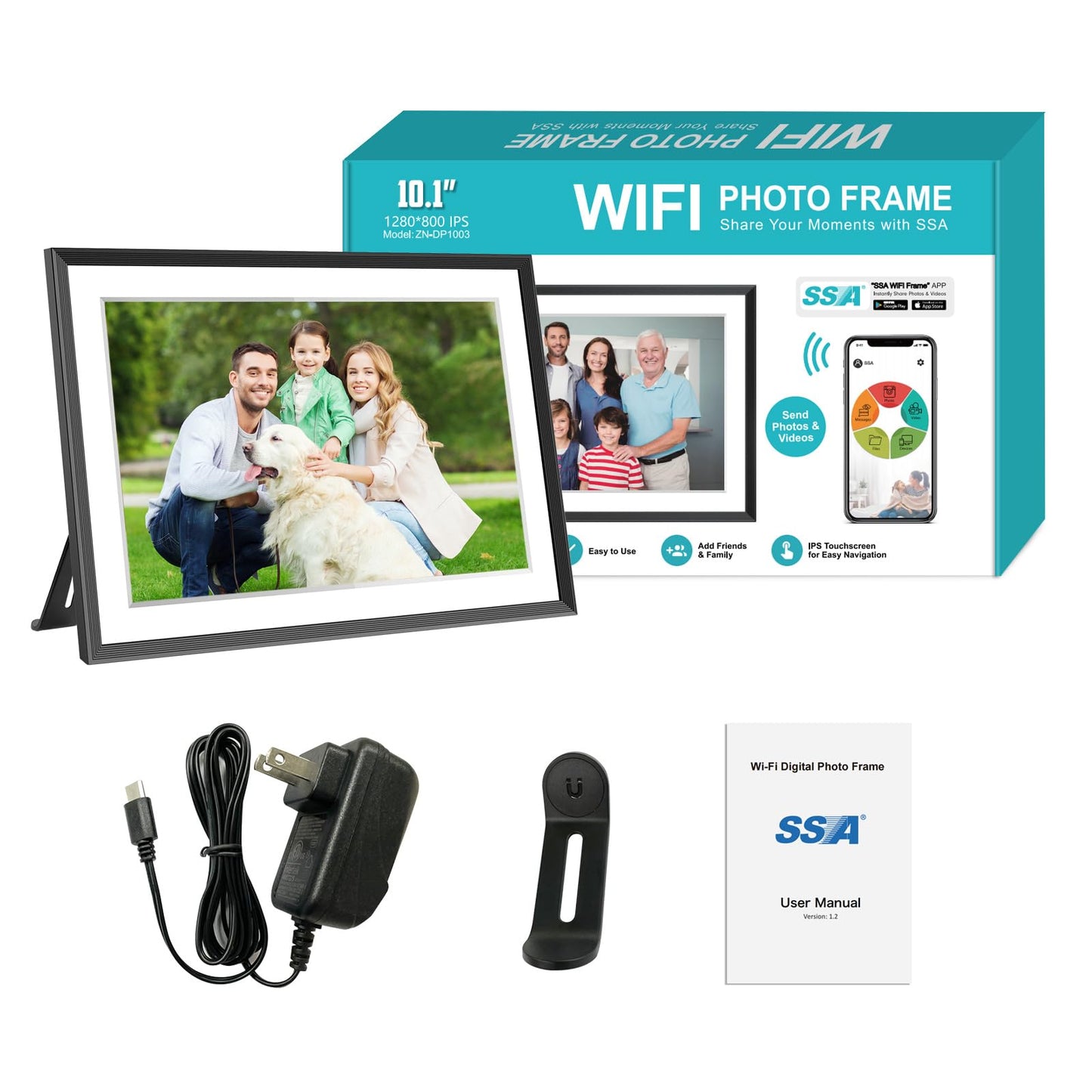 32GB FRAMEO 10.1 Inch Smart WiFi Digital Photo Frame 1280x800 IPS LCD Touch Screen, Auto-Rotate Portrait and Landscape, Built in 32GB Memory, Share Moments Instantly via Frameo App from Anywhere