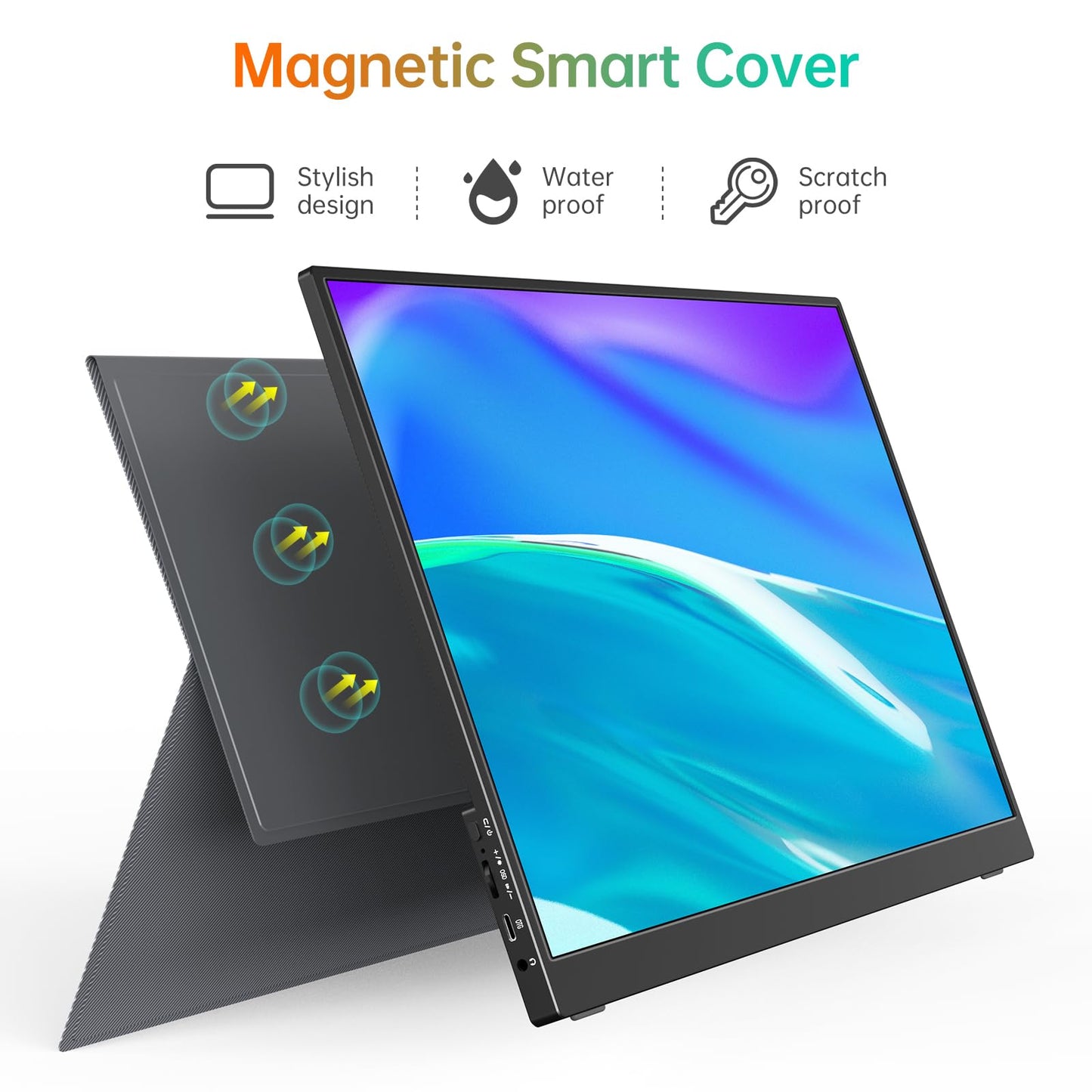 MNN Portable Monitor 14 inch FHD 1920 * 1200P USB C HDMI Ultra-Slim IPS Travel Display w/Speakers, HDR Plug&Play, External Monitor for Laptop PC, Phone,Mac(400cd/m² Brightness)