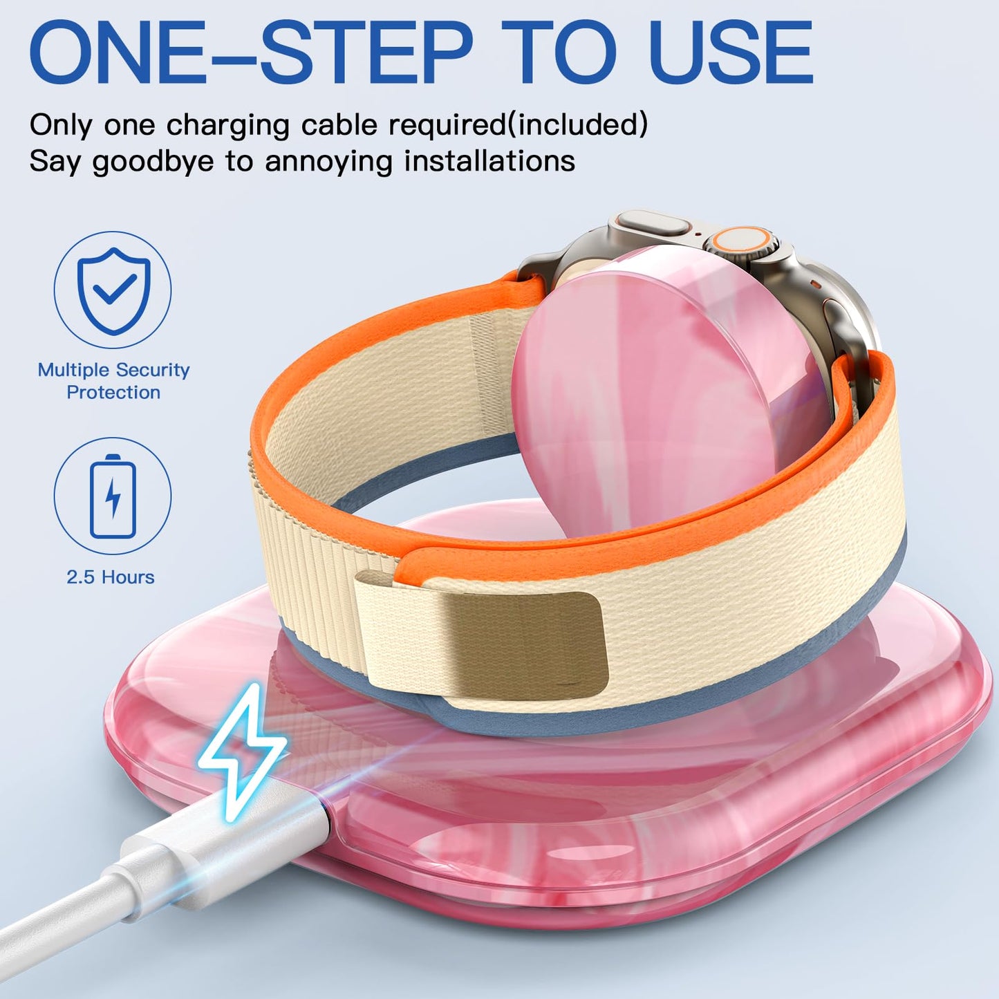 for Apple Watch Magnetic Charging Dock - Fast Magnetic Charger Stand, Compatible with Apple Watch Series 2/3/4/5/6/7/8/9/10/Ultra 1 2, Supports Nightstand Mode, Portable Design for Travel