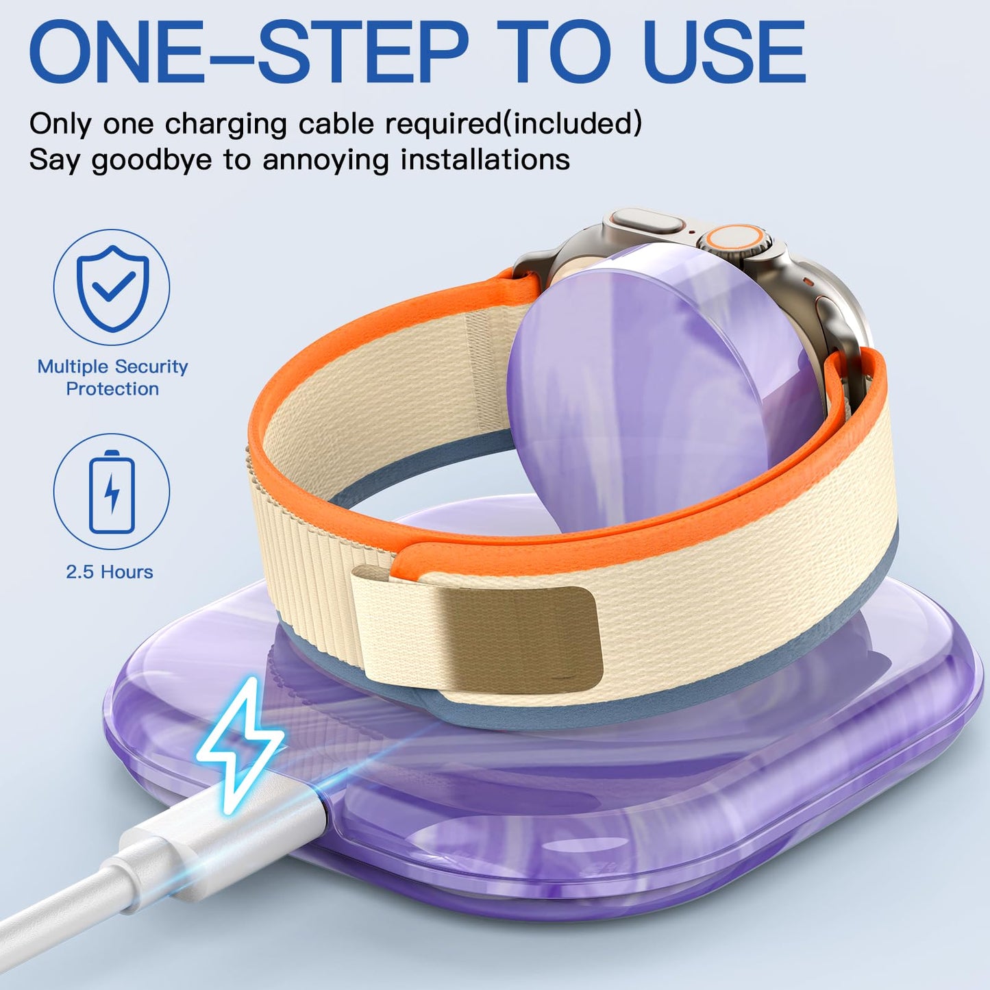 for Apple Watch Magnetic Charging Dock - Fast Magnetic Charger Stand, Compatible with Apple Watch Series 2/3/4/5/6/7/8/9/10/Ultra 1 2, Supports Nightstand Mode, Portable Design for Travel