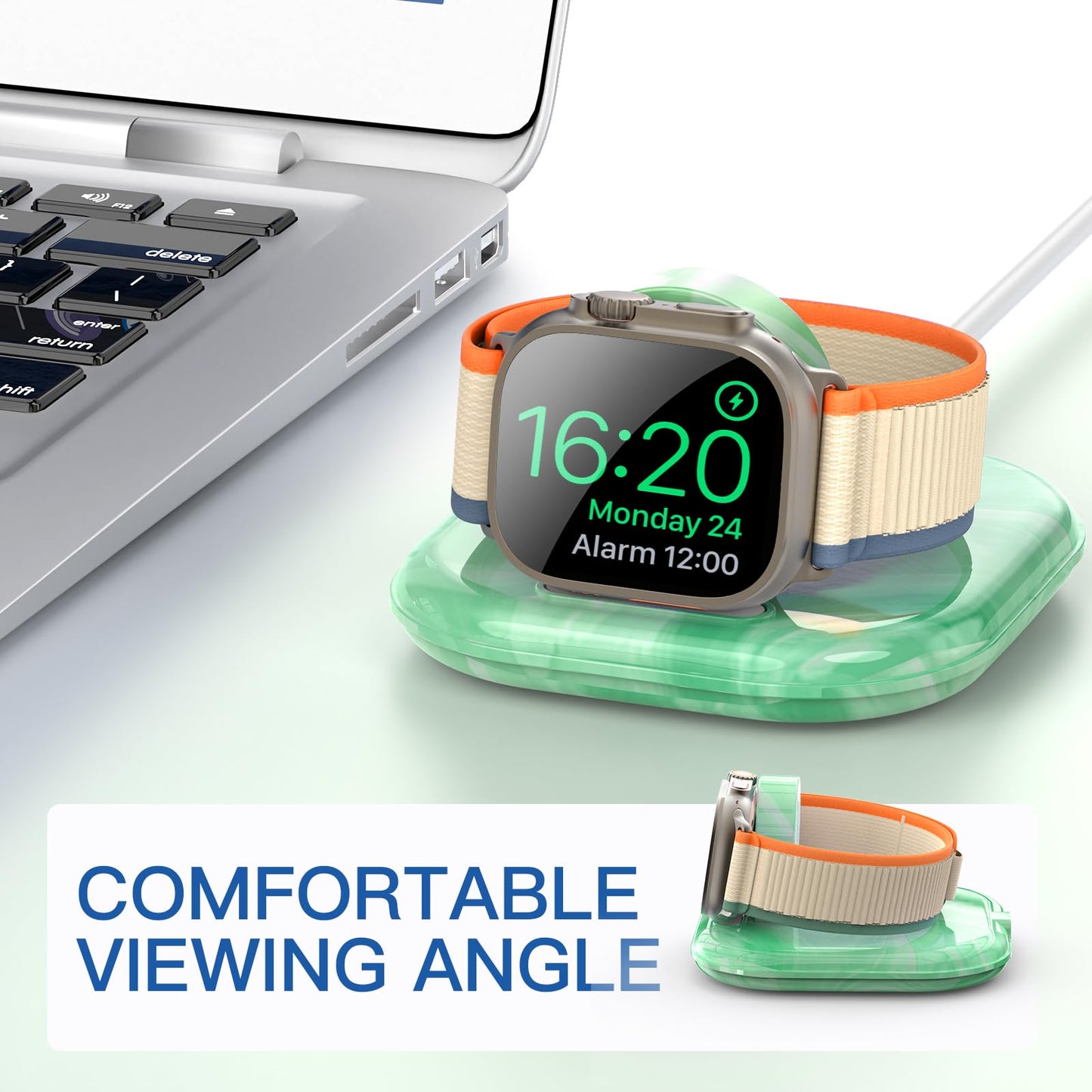 for Apple Watch Magnetic Charging Dock - Fast Magnetic Charger Stand, Compatible with Apple Watch Series 2/3/4/5/6/7/8/9/10/Ultra 1 2, Supports Nightstand Mode, Portable Design for Travel