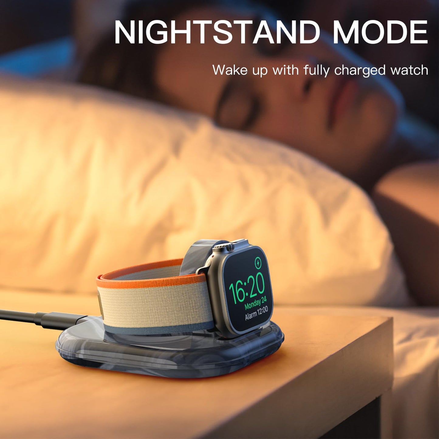 for Apple Watch Magnetic Charging Dock - Fast Magnetic Charger Stand, Compatible with Apple Watch Series 2/3/4/5/6/7/8/9/10/Ultra 1 2, Supports Nightstand Mode, Portable Design for Travel