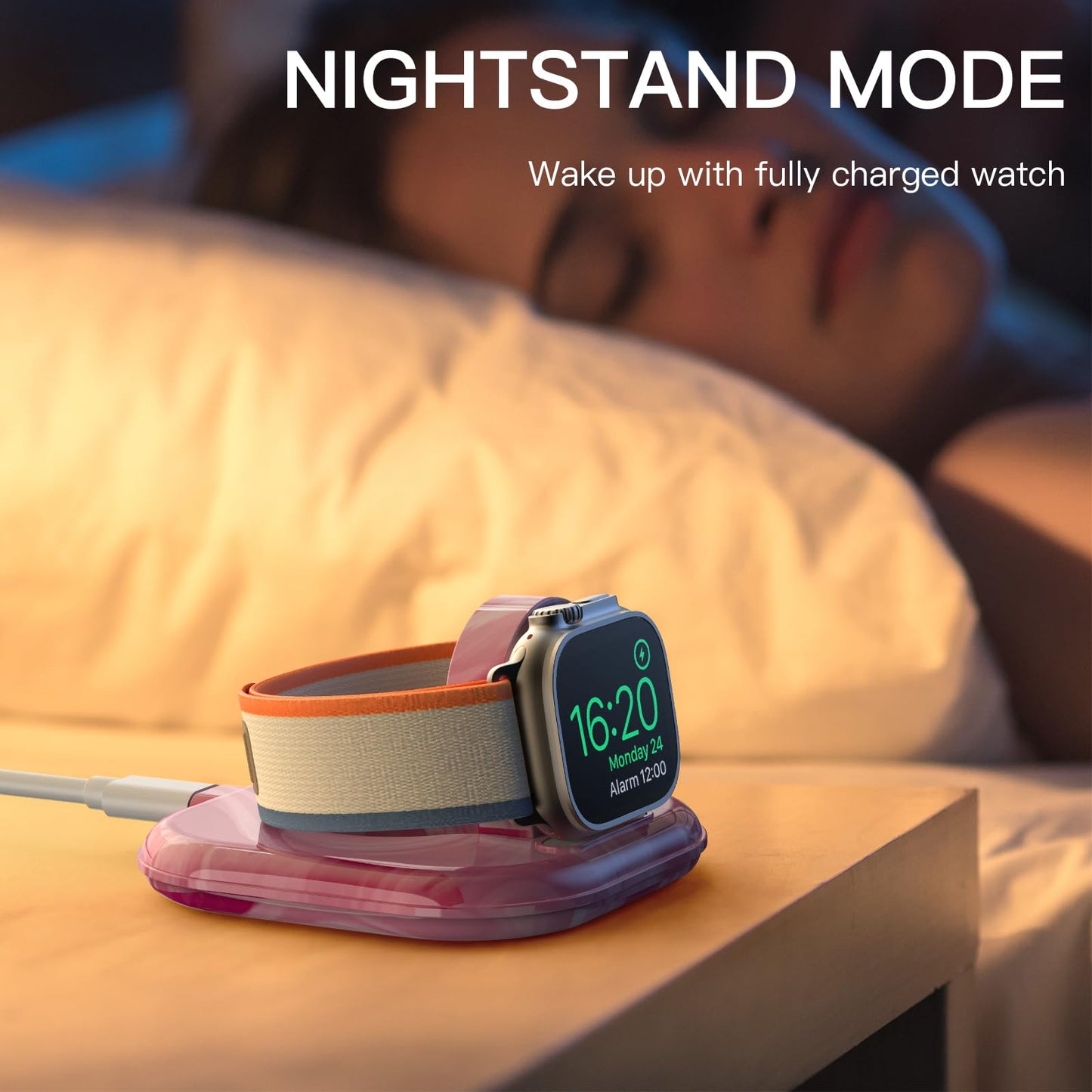for Apple Watch Magnetic Charging Dock - Fast Magnetic Charger Stand, Compatible with Apple Watch Series 2/3/4/5/6/7/8/9/10/Ultra 1 2, Supports Nightstand Mode, Portable Design for Travel