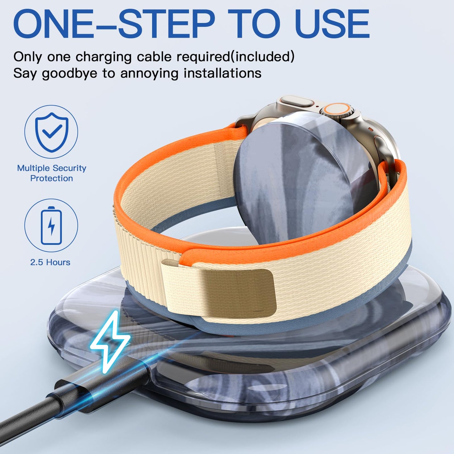 for Apple Watch Magnetic Charging Dock - Fast Magnetic Charger Stand, Compatible with Apple Watch Series 2/3/4/5/6/7/8/9/10/Ultra 1 2, Supports Nightstand Mode, Portable Design for Travel