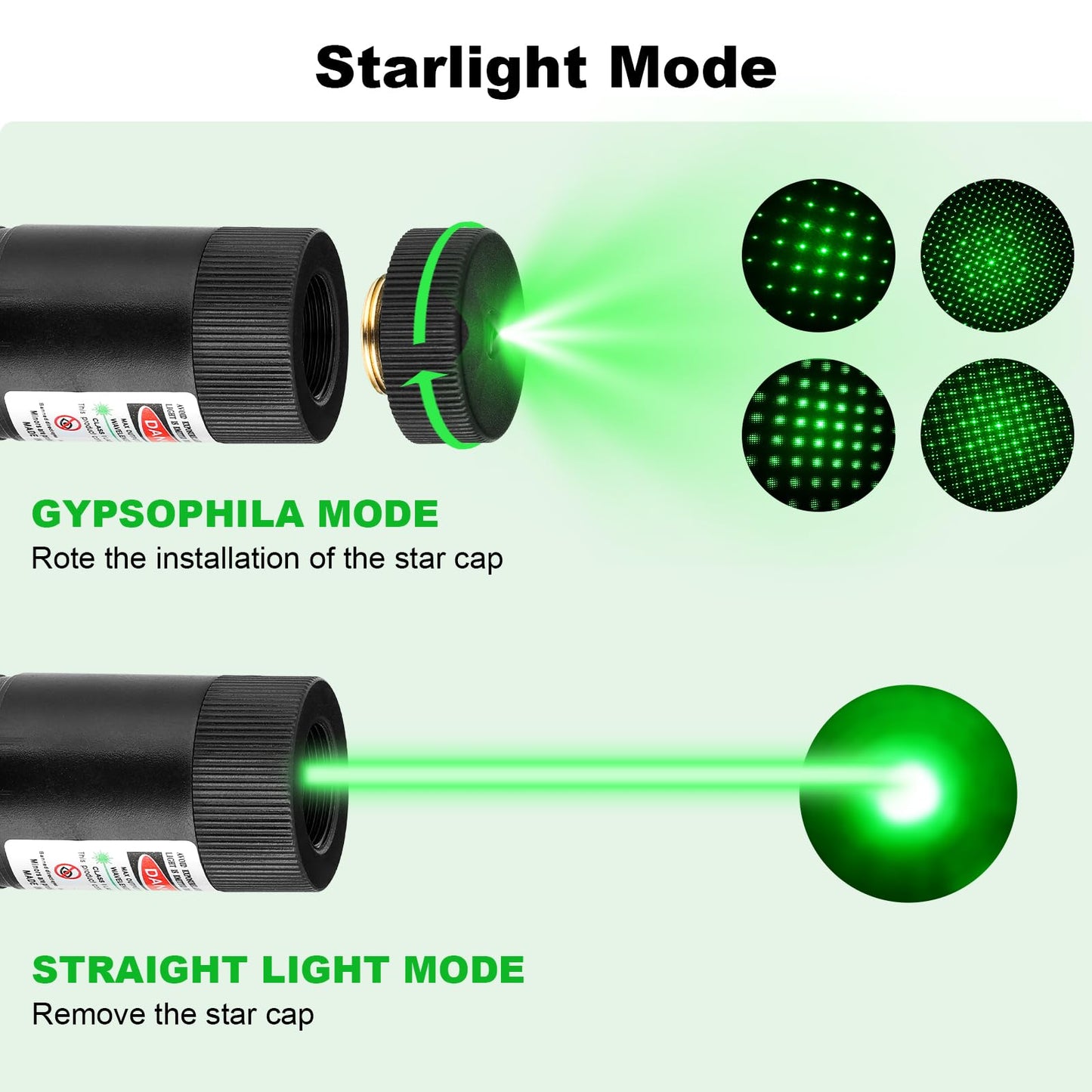 Green Laser Pointer High Power Pen - Long Range Rechargeable Laser Beam, USB Charging for Hiking, Presentations & Outdoor Use (Professional-Grade Green Light)