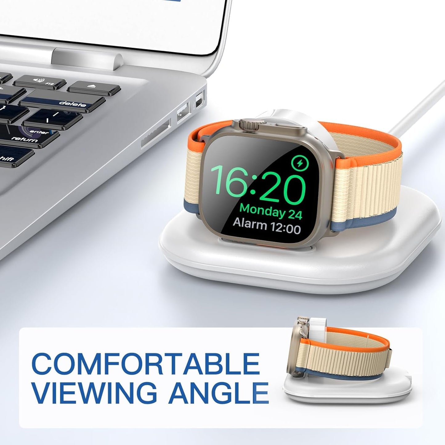 for Apple Watch Magnetic Charging Dock - Fast Magnetic Charger Stand, Compatible with Apple Watch Series 2/3/4/5/6/7/8/9/10/Ultra 1 2, Supports Nightstand Mode, Portable Design for Travel