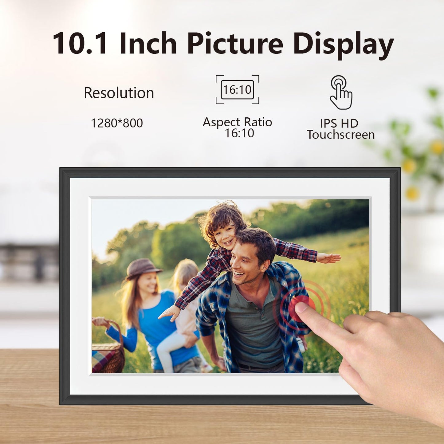 32GB FRAMEO 10.1 Inch Smart WiFi Digital Photo Frame 1280x800 IPS LCD Touch Screen, Auto-Rotate Portrait and Landscape, Built in 32GB Memory, Share Moments Instantly via Frameo App from Anywhere
