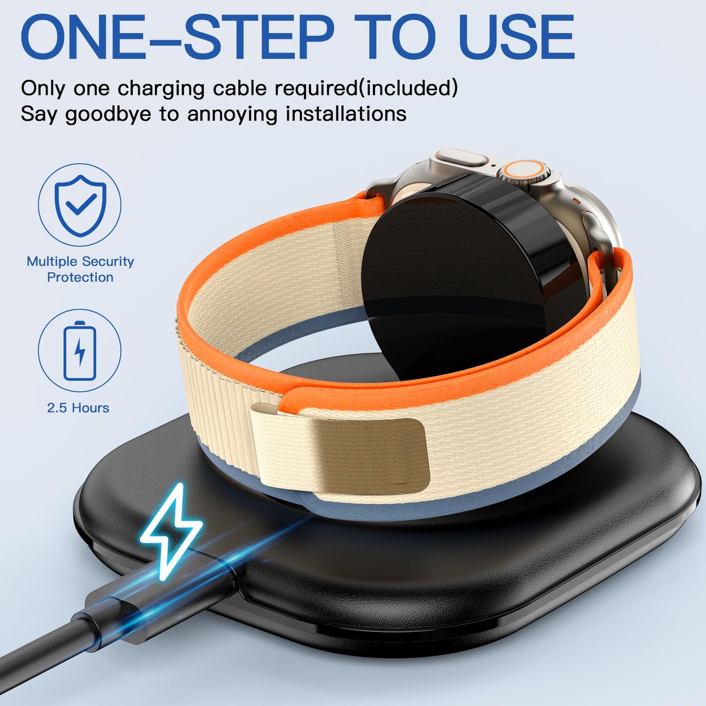 for Apple Watch Magnetic Charging Dock - Fast Magnetic Charger Stand, Compatible with Apple Watch Series 2/3/4/5/6/7/8/9/10/Ultra 1 2, Supports Nightstand Mode, Portable Design for Travel