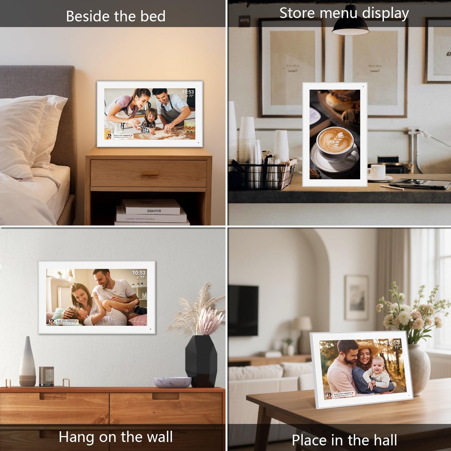 32GB FRAMEO 10.1 Inch Smart WiFi Digital Photo Frame 1280x800 IPS LCD Touch Screen, Auto-Rotate Portrait and Landscape, Built in 32GB Memory, Share Moments Instantly via Frameo App from Anywhere