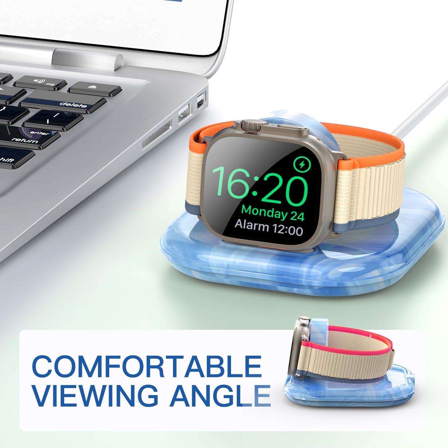 for Apple Watch Magnetic Charging Dock - Fast Magnetic Charger Stand, Compatible with Apple Watch Series 2/3/4/5/6/7/8/9/10/Ultra 1 2, Supports Nightstand Mode, Portable Design for Travel