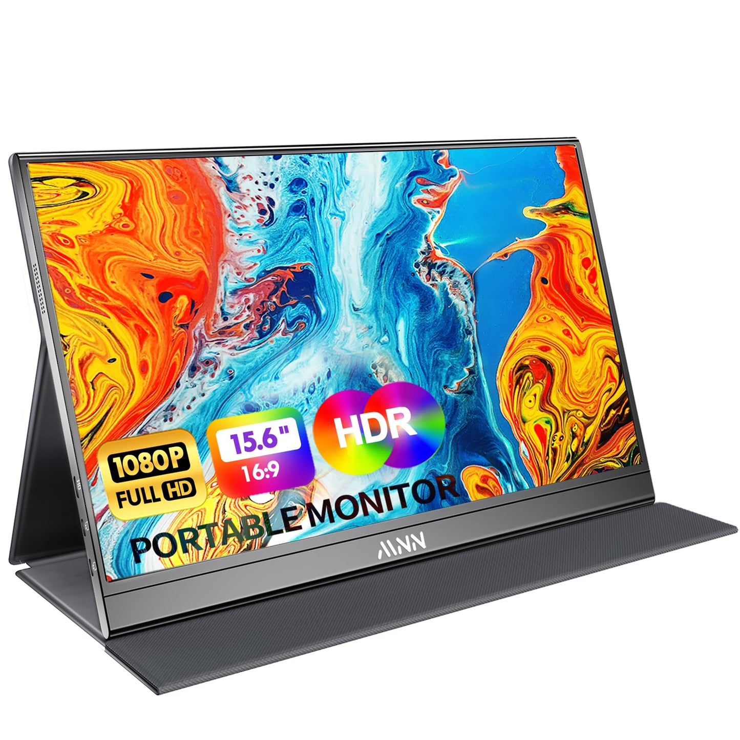 MNN Portable Monitor 14 inch FHD 1920 * 1200P USB C HDMI Ultra-Slim IPS Travel Display w/Speakers, HDR Plug&Play, External Monitor for Laptop PC, Phone,Mac(400cd/m² Brightness)