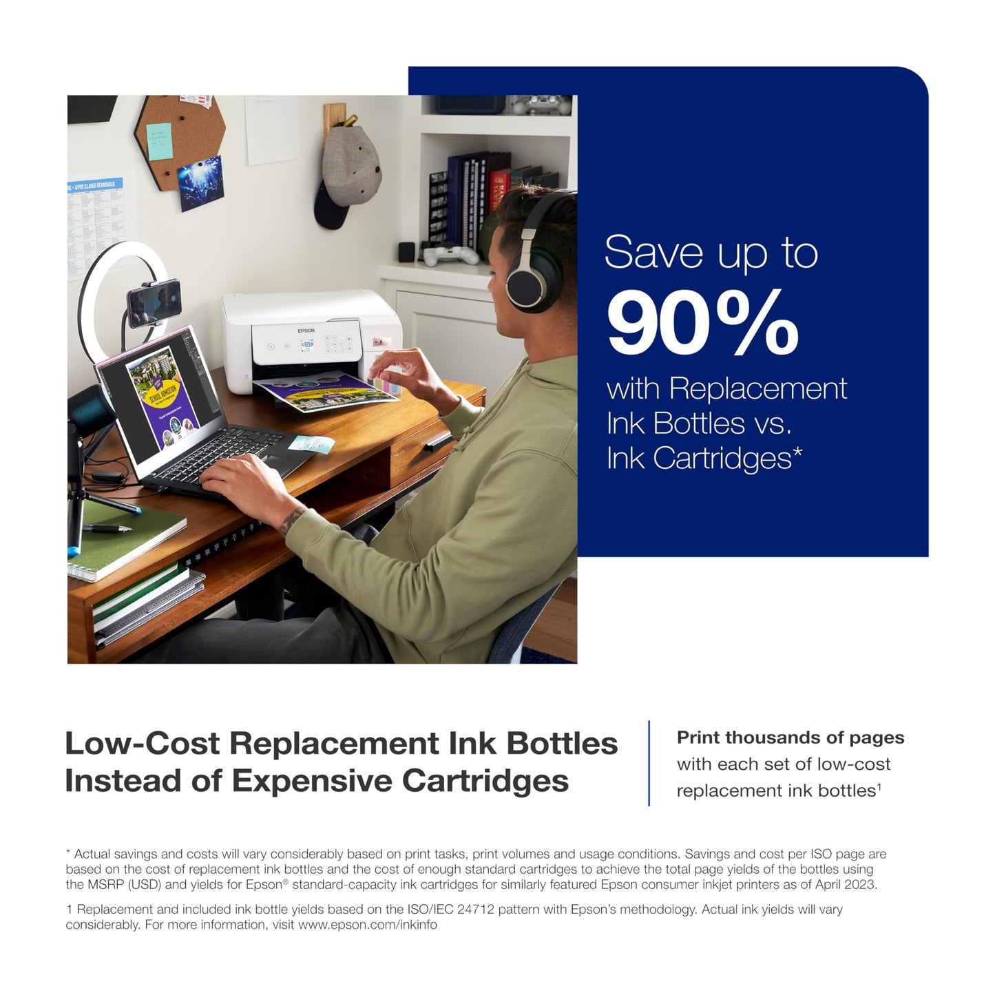 Epson EcoTank ET-2800 Wireless Color All-in-One Cartridge-Free Supertank Printer with Scan and Copy â€“ The Ideal Basic Home Printer - Black, Medium