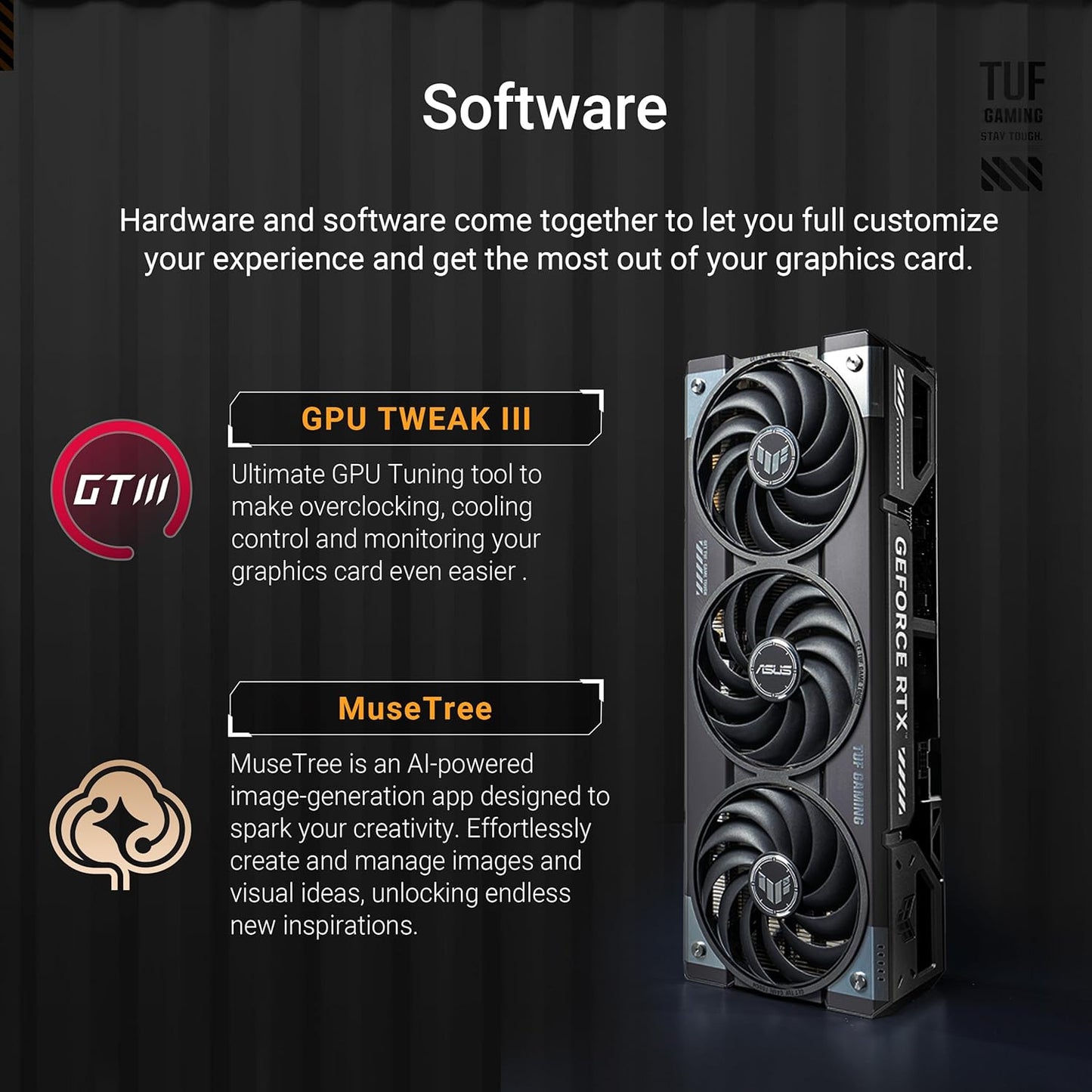 ASUS TUF Gaming GeForce RTX ™ 5070 Ti 16GB GDDR7 OC Edition Gaming Graphics Card (PCIe® 5.0, HDMI®/DP 2.1, 3.125-slot, Military-Grade Components, Protective PCB Coating, axial-tech Fans)