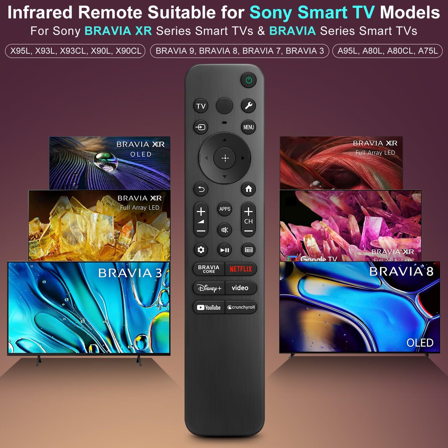 Rechargeable Remote for Samsung-TV-Remote-Control-Replacement,Compatible with Samsung Frame Crystal UHD Neo QLED OLED 4K 8K Smart TVs