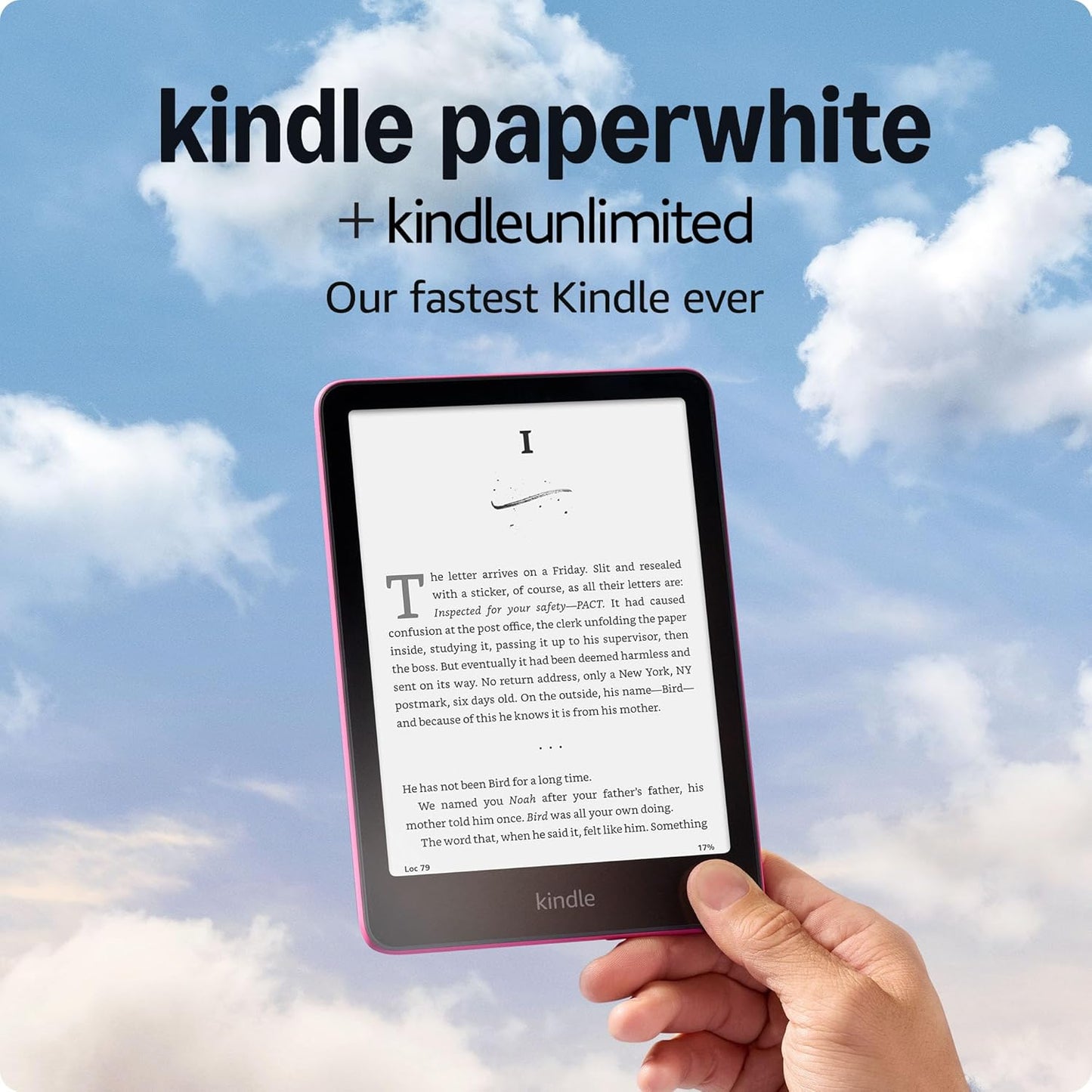 Amazon Kindle Paperwhite 16GB (newest model) – Our fastest Kindle ever, with new 7" glare-free display and weeks of battery life – Black + 3 Months of Kindle Unlimited (with auto-renewal)
