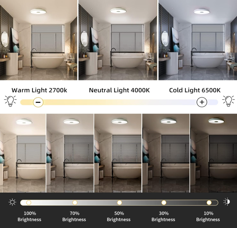 Smart Waterproof LED Ceiling Light With Bluetooth Speaker